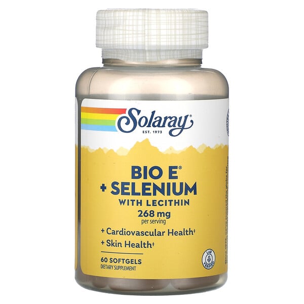 Bio E + Selenium with Lecithin, 134 mg, 60 Softgels Solaray