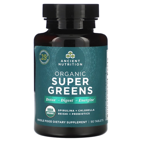 Органическая суперзелень, 90 таблеток Ancient Nutrition