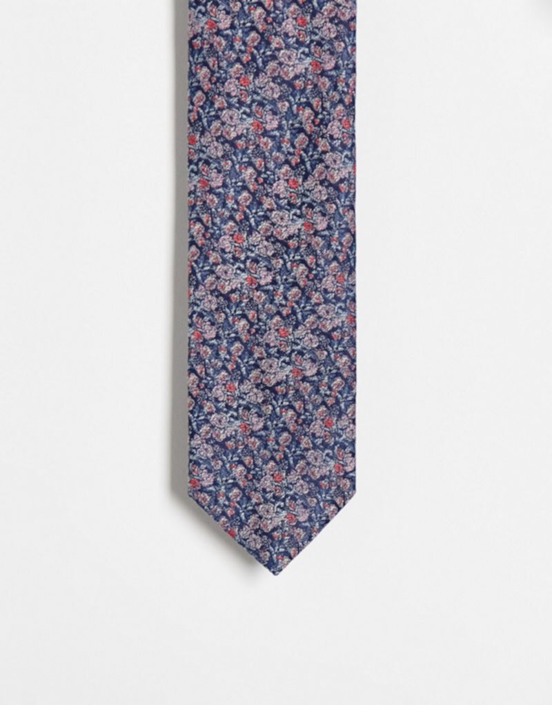 Красный узкий галстук с ярким цветочным принтом ASOS DESIGN ASOS DESIGN