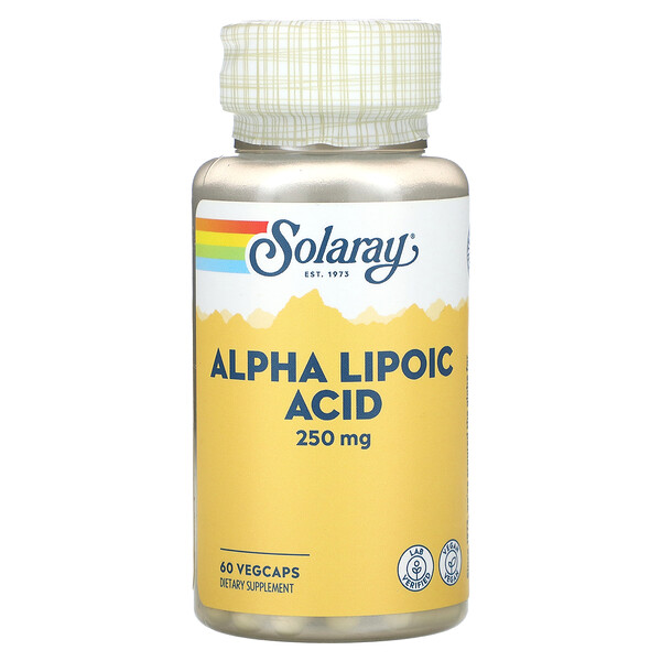 Альфа-Липоевая Кислота - 250 мг - 60 растительных капсул - Solaray Solaray