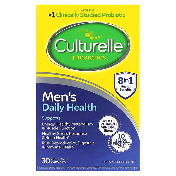 Пробиотики для мужчин, Повседневное здоровье - 10 миллиардов КОЕ - 30 капсул в день - Culturelle Culturelle
