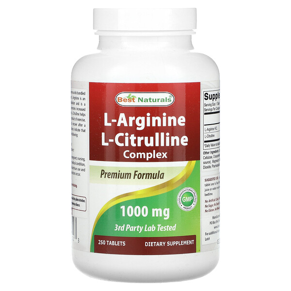 L-Arginine, L-Citrulline комплекс - 250 таблеток - Best Naturals Best Naturals