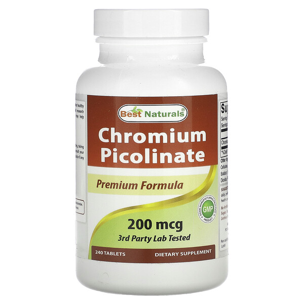 Хром Пиколинат - 200 мкг - 240 таблеток - Best Naturals Best Naturals