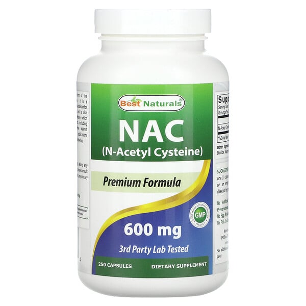 NAC, 600 мг, 250 капсул - Best Naturals Best Naturals