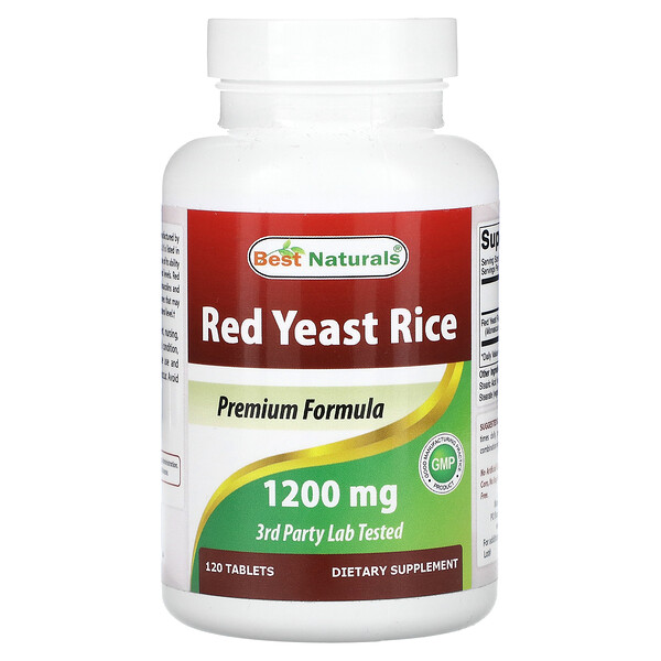 Красный дрожжевой рис, 1200 мг, 120 таблеток Best Naturals