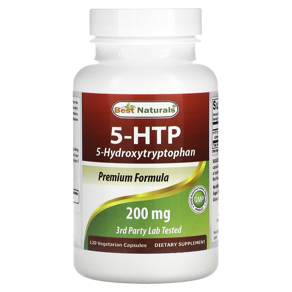5-HTP (5-гидрокситриптофан) - 200 мг - 120 вегетарианских капсул - Best Naturals Best Naturals
