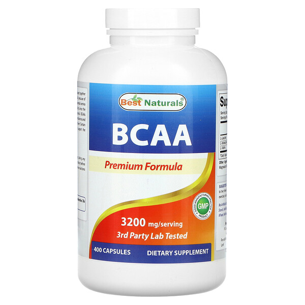 BCAA, 3200 мг, 400 капсул (800 мг на капсулу) Best Naturals