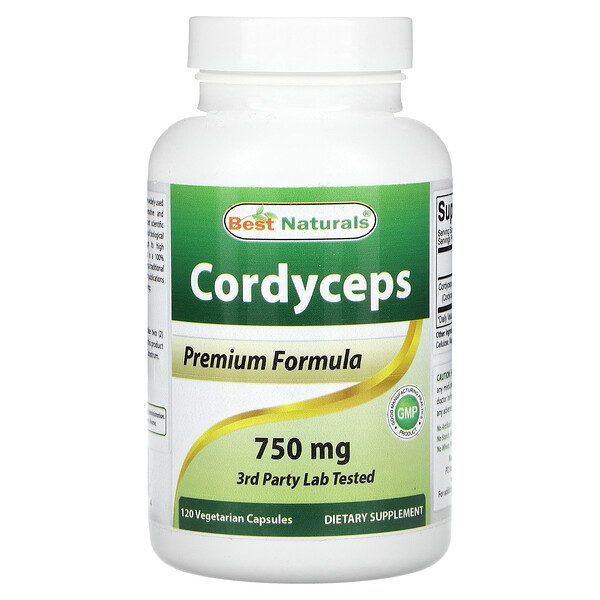 Cordyceps, 750 мг, 120 вегетарианских капсул - Best Naturals Best Naturals