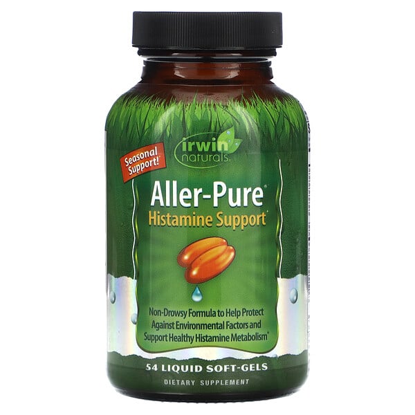 Aller-Pure, Поддержка Гистамина - 54 Жидких Капсулы - Irwin Naturals Irwin Naturals