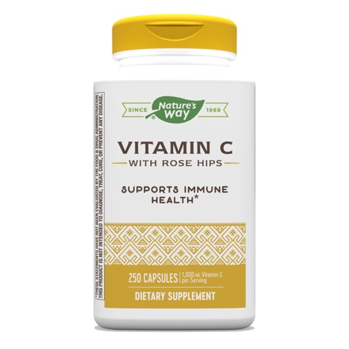 Vitamin C with Rose Hips - 1,000 mg Vitamin C Per Serving (Порция) -- 250 Capsules (Капсулы) Nature's Way