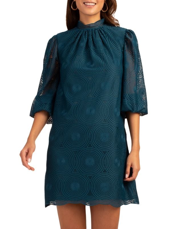 Мини-платье с текстурой в горошек и пальмами Trina Turk