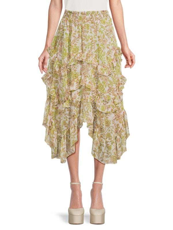 Асимметричная юбка Demeter с цветочным принтом MISA LOS ANGELES