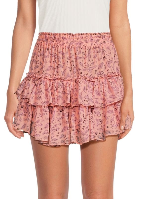 Nahla Paisley Tiered Mini Skirt MISA LOS ANGELES
