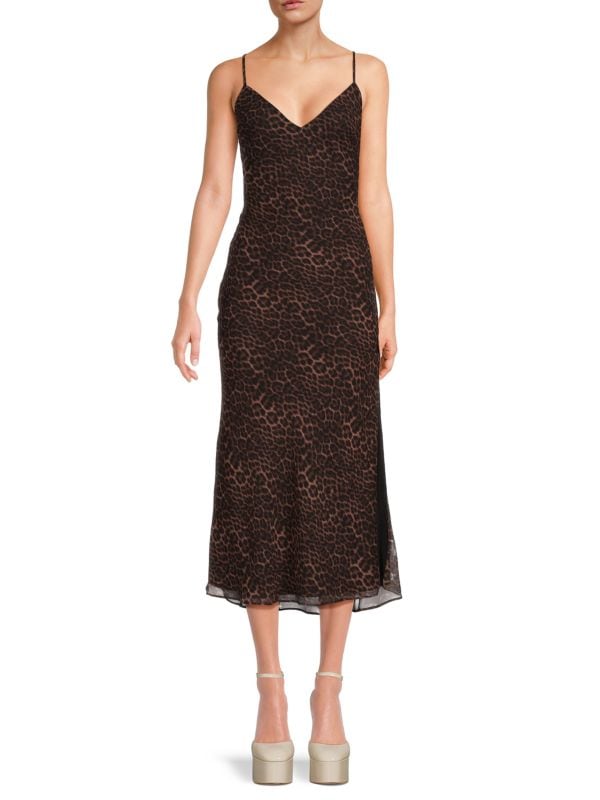Платье-комбинация с леопардовым принтом Bardot