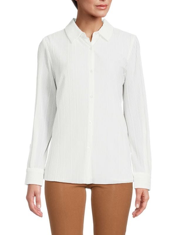 Рубашка из мятого плиссе на пуговицах Calvin Klein