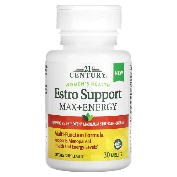 Женское здоровье, Estro Support Max + Energy, 30 таблеток 21st Century