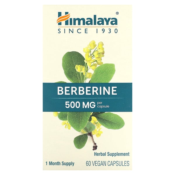 Берберин, 500 мг, 60 веганских капсул Himalaya