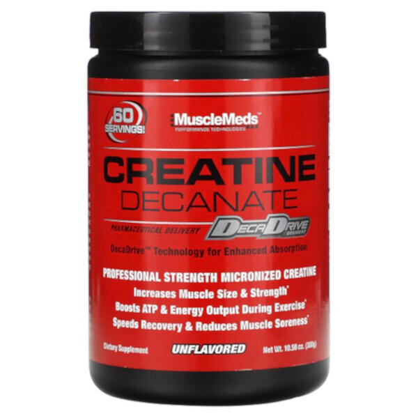 Creatine Decanate, Unflavored, 10.58 oz (300 g) MuscleMeds