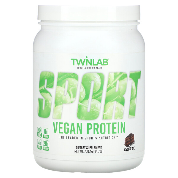Sport, Веганский протеин, шоколад, 24,7 унции (700,4 г) Twinlab