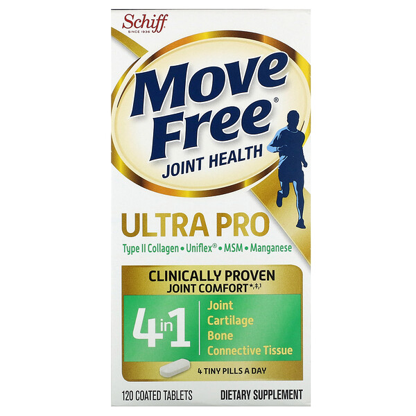 Move Free Joint Health, Ultra Pro, 120 таблеток, покрытых оболочкой Schiff