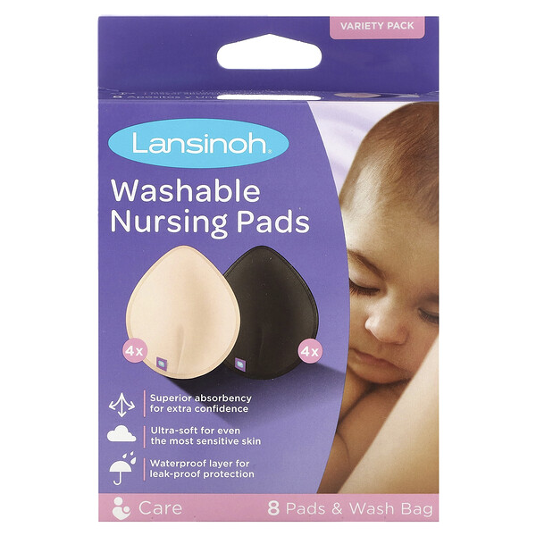 Washable Nursing Pads , 8 Pads & Wash Bag Lansinoh
