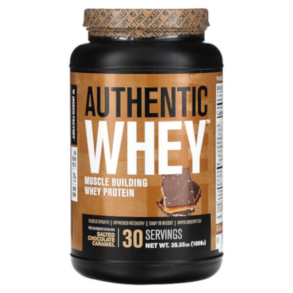 Authentic Whey, Сывороточный протеин для наращивания мышечной массы, соленая шоколадная карамель, 1008 г (35,55 унции) Jacked Factory