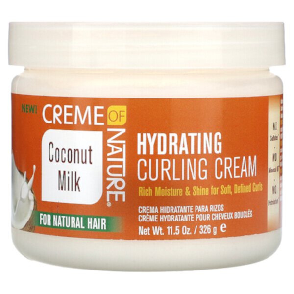 Coconut Milk, Увлажняющий крем для завивки натуральных волос, 11,5 унций (326 г) Creme Of Nature