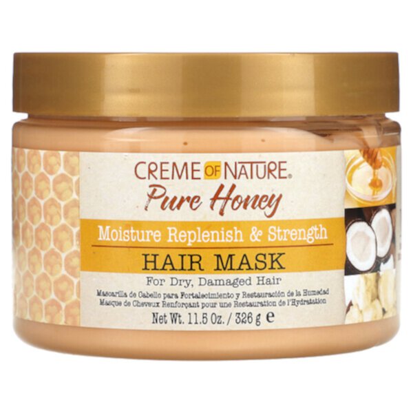 Pure Honey, увлажняющая и укрепляющая маска для волос, 11,5 унций (326 г) Creme Of Nature