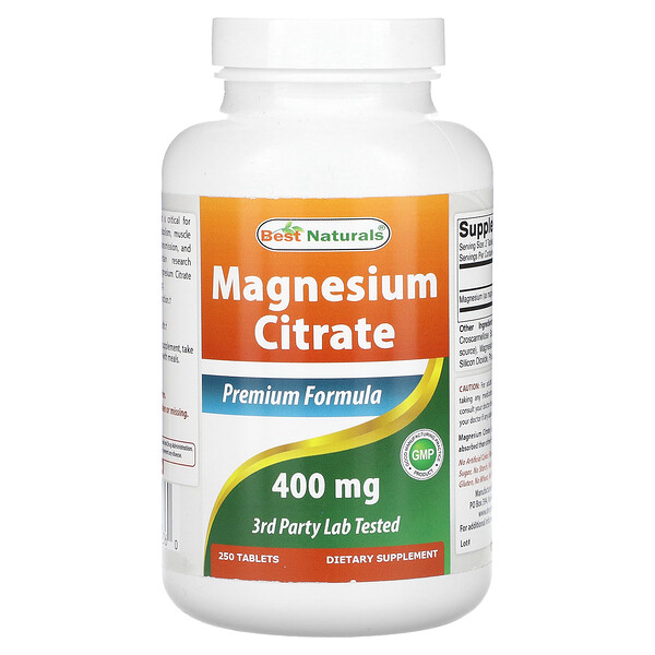 Магний Цитрат - 400 мг - 250 таблеток - Best Naturals Best Naturals