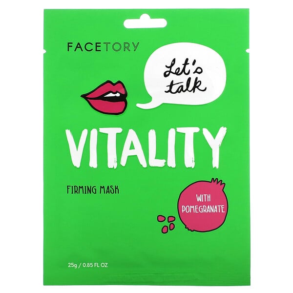 Vitality, Укрепляющая косметическая маска с гранатом, 0,85 жидких унций (25 г) FaceTory