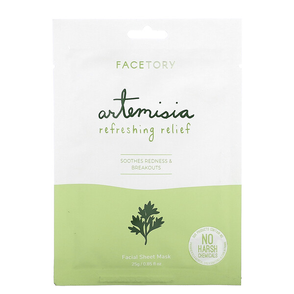 Освежающая косметическая маска для лица Artemisia, 1 тканевая маска, 0,85 жидк. унции (25 г) FaceTory