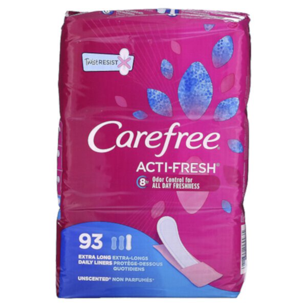 Acti-Fresh, Daily Liners, Extra Long, Unscented, 93 Liners Carefree