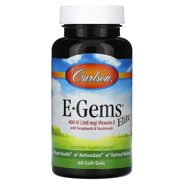 E-Gems Elite, 400 МЕ (268 мг), 60 мягких таблеток Carlson