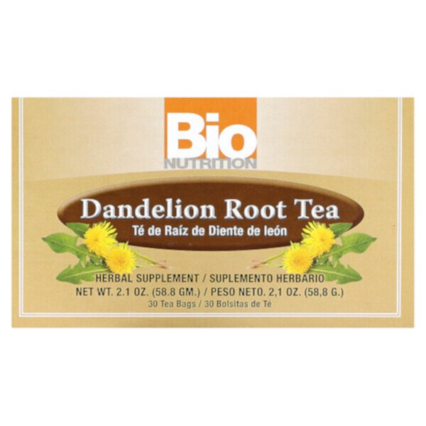 Dandelion Root Tea, 30 Tea Bags 0.07 oz (1.96 gm) Each Bio Nutrition