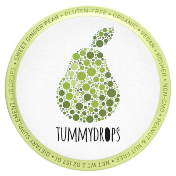 Сладкая имбирная груша, 18 капель, 2 унции (57 г) Tummydrops