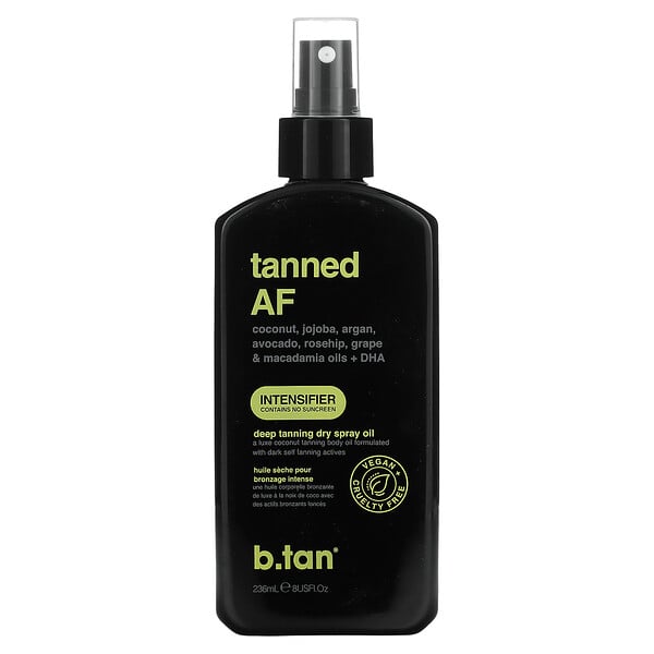 Tanned AF, Deep Tanning Dry Spray Oil, 8 fl oz (236 ml) B.Tan