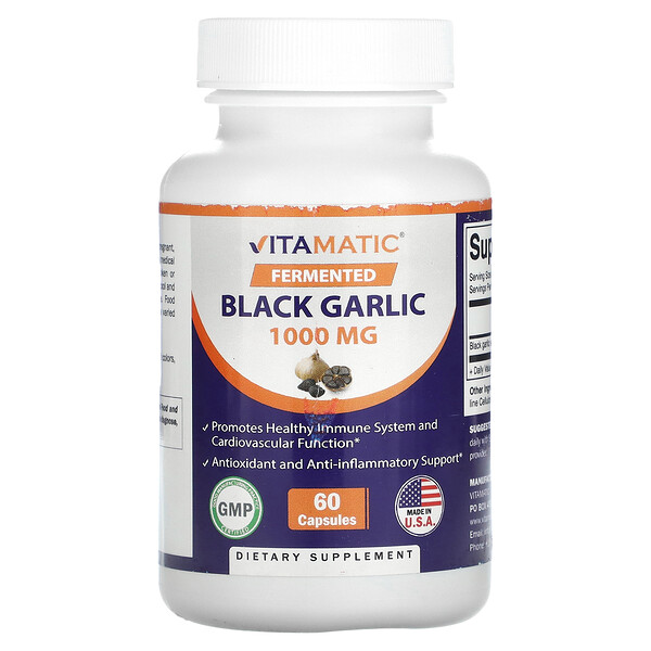 Ферментированный Черный Чеснок - 1000 мг - 60 капсул - Vitamatic Vitamatic