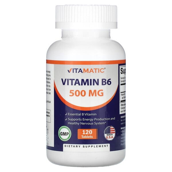 Витамин B6, 500 мг, 120 таблеток Vitamatic