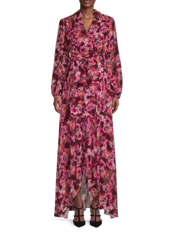 Платье макси с цветочным запахом Mikael Aghal