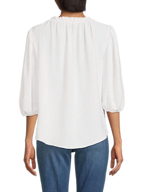 Блуза с пышными рукавами в горошек Swiss RENEE C