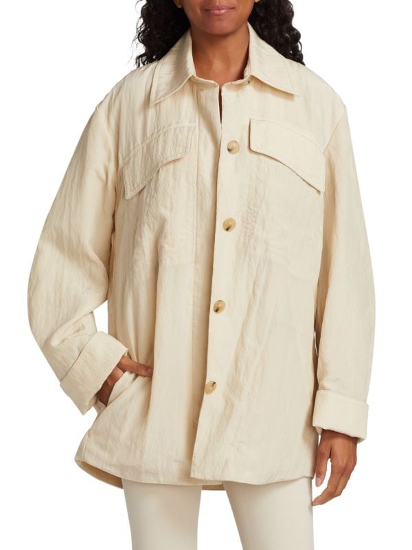 Куртка-рубашка с фактурной подкладкой Vince