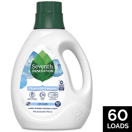 Liquid Laundry HE Detergent — Free & Clear — 60 загрузок — 90 жидких унций Seventh Generation