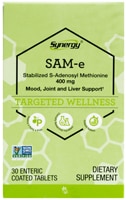 SAM-e -- 400 mg - 30 Enteric Coated Tabs (Таблетки с кишечнорастворимым покрытием) Vitacost-Synergy