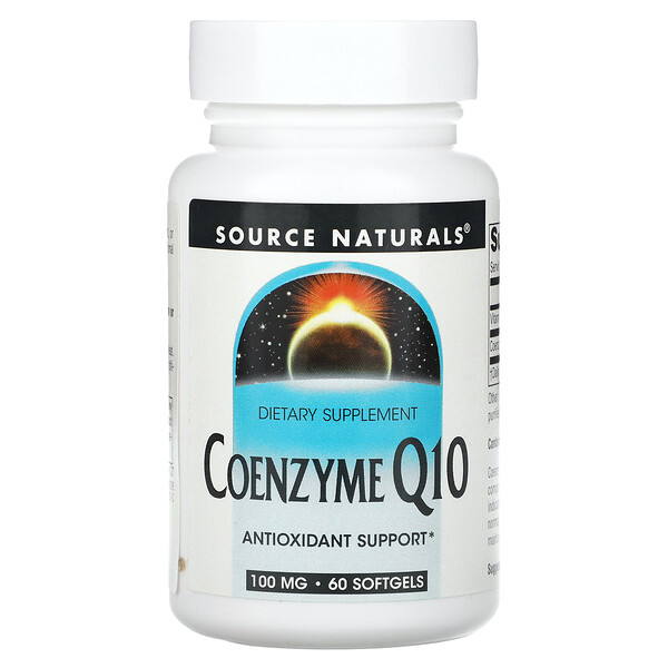 Коэнзим Q10, 100 мг, 60 мягких таблеток Source Naturals