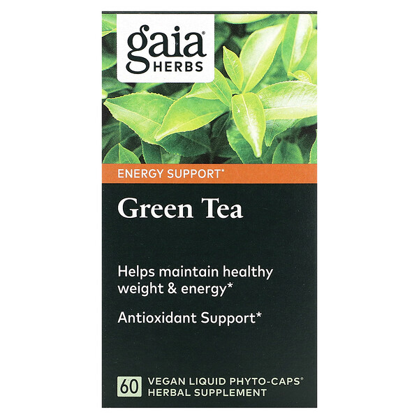 Зеленый чай, 60 веганских жидких фитокапсул Gaia Herbs