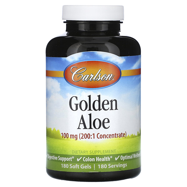 Золотое алоэ, 100 мг, 180 мягких таблеток Carlson