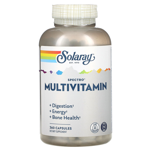 Spectro Мультивитамины, без железа, 360 капсул Solaray
