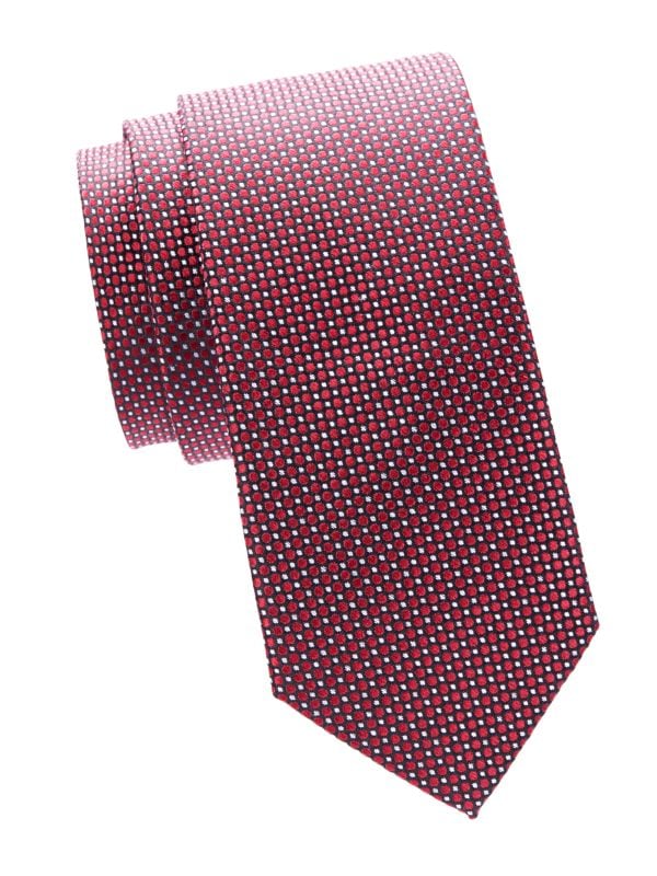 Шелковый галстук в клетку Saks Fifth Avenue