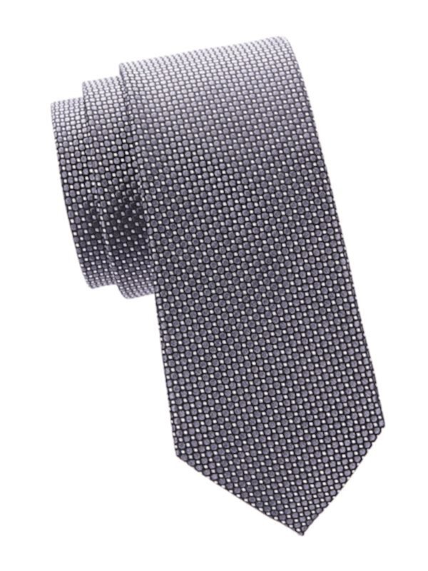 Шелковый галстук в клетку Saks Fifth Avenue