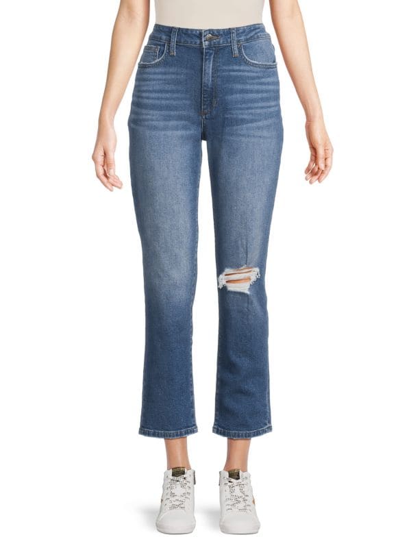Прямые потертые джинсы до щиколотки с высокой посадкой Joe's Jeans